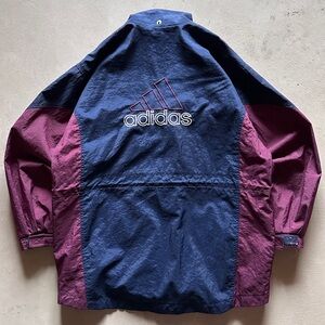 vintage 90s adidas navy purple windbreaker